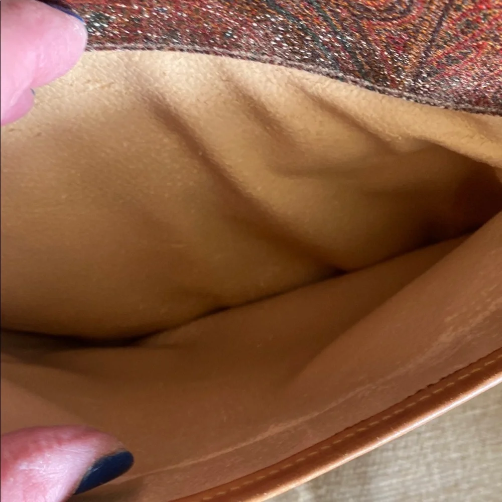 Etro Brown and Tan Messenger Bag with Vintage Design